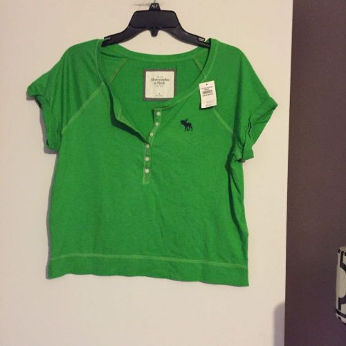 New womens abercrombie fitch medium  top shirt  green nwt