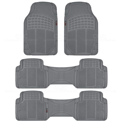 Van truck gray rubber floor mats eco odor-free motor trend all weather full set