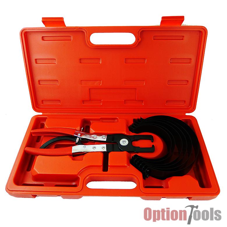 Cylinder piston ring compressor plier type tool set ratchet 6 bands installer hd