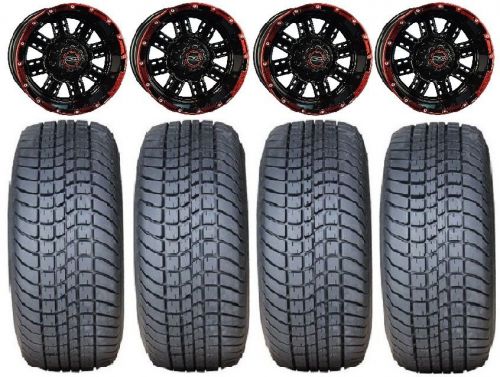 Madjax transformer black/red golf wheels 12&#034; lo pro 225x35-12 tires yamaha