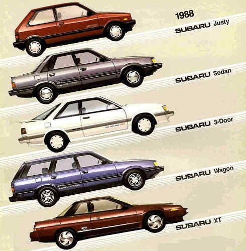 1988 subaru brochure-justy-3d-4d-sw-xt-xt6-4wd