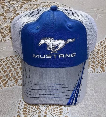 New blue gray white 3 toned ford mustang gt gt500 cobra svt cobra pony hat/cap!!