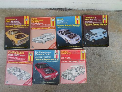 Lot of 7 haynes truck and auto manuals