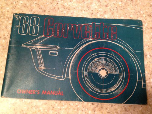 1968 corvette factory gm original owners manual with 1/2 corvette news card 1/68