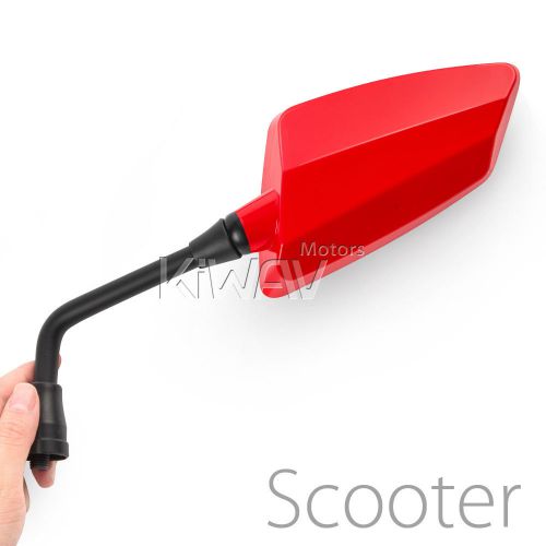 Vawik hawk red motorcycle mirrors 8mm 1.25 pitch for custom scooter θ