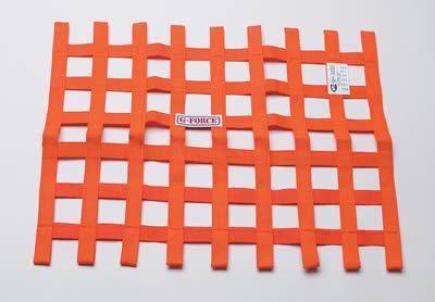 G-force racing window net orange nylon ribbon rectangle 23" x 23" x 18" each