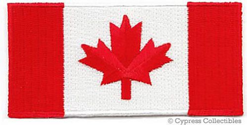 Canada flag embroidered patch maple leaf canadian biker iron-on emblem red