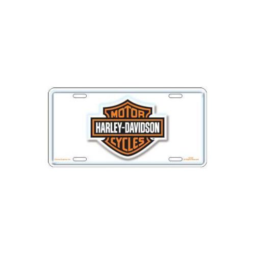 Harley-davidson bar and shield white license plate - c1862