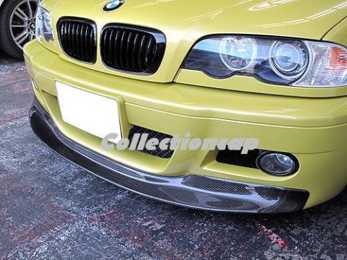 Bmw m3 e46 m3 bumper only csl style carbon front lip spoiler by sonictrade