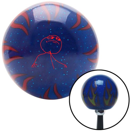 Amrs red clean fuck yea blue flame metal flake shift knob w/m16x1.5 245848