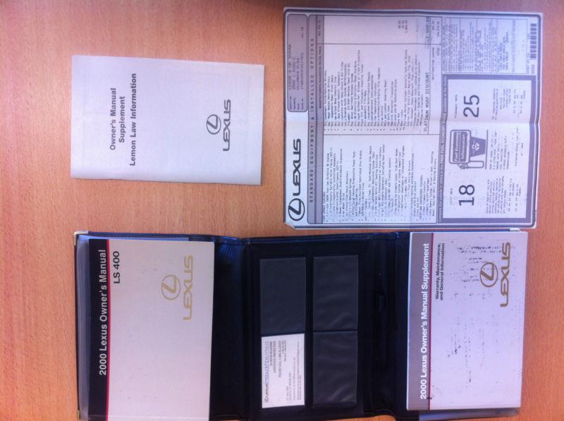 2000 lexus ls400 leather pouch owners manual, with window sticker