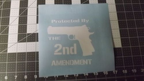 Protected by 2nd amendment vinyl decal for cars and trucks