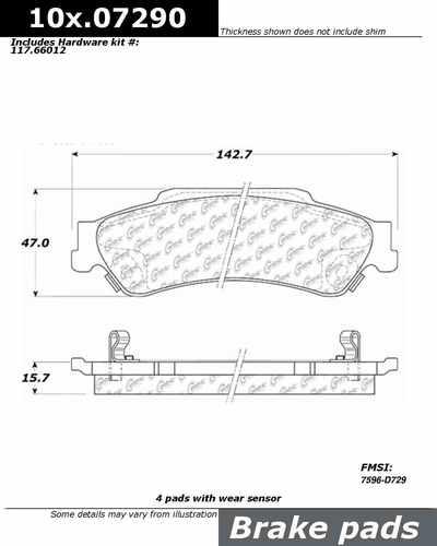 Centric 106.07290 brake pad or shoe, rear