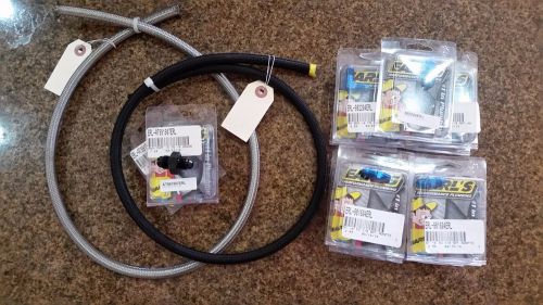 Lot new earls earl&#039;s an fittings -4 5 6 hose union bulkhead blue black grab bag