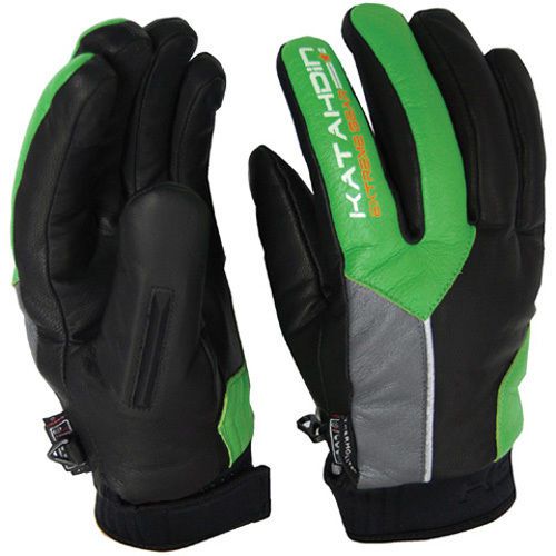 Katahdin gear kg track leather gloves green - short - medium