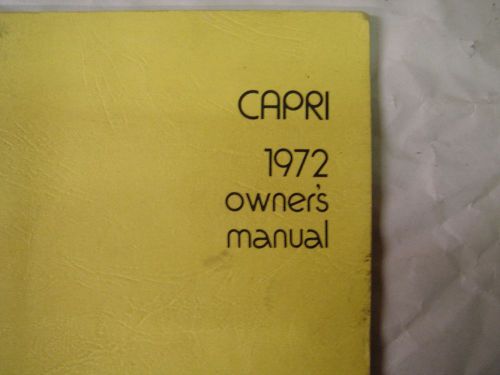 1972 ford  mercury capri original owners manual used free shipping