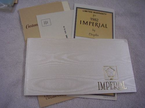 1982 chrysler imperial  nice  original owners manual