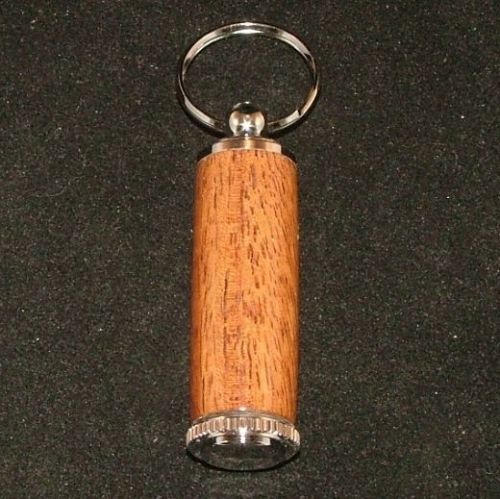 Afzelia xylay pill or toothpick keychain in chrome or 10k gold plating