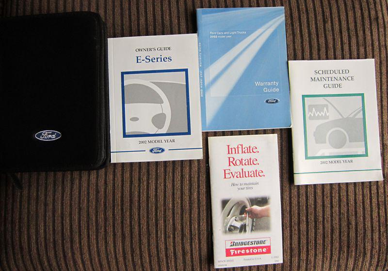 Oem ford 2002 02 e series van owners manual guide set with zippered case