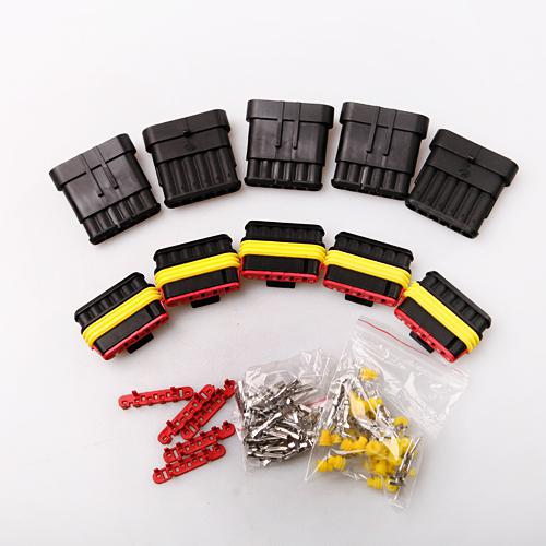 5 kit set car auto waterproof electrical wire connector plug 6 pin way terminals