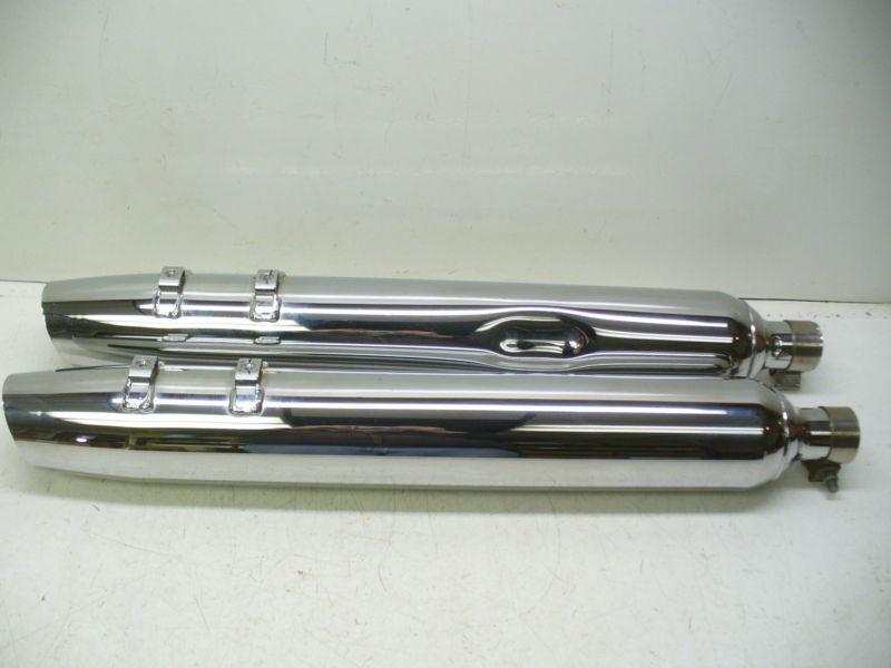 Harley 07-08 flhr flhx dual slash-cut oem mufflers.