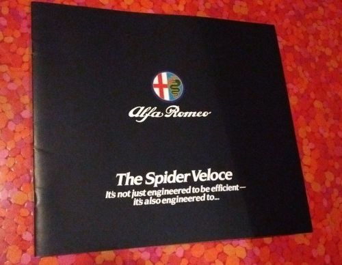 1982 alfa romeo spider veloce sales brochure. mint.