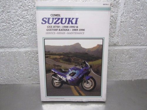 Clymer repair manual m 478-2  suzuki gsx-r750, 1988-1992, gsx750f katana 89-96