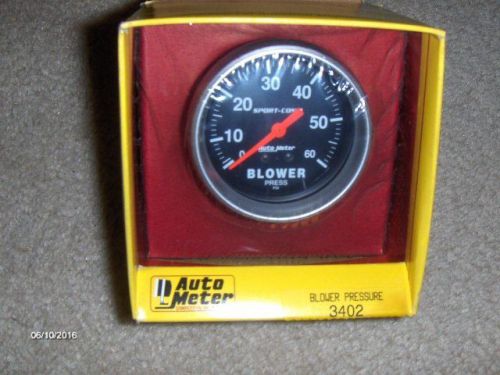 Auto meter 3402 2 5/8&#034; s/c 0-60 psi blower pressure