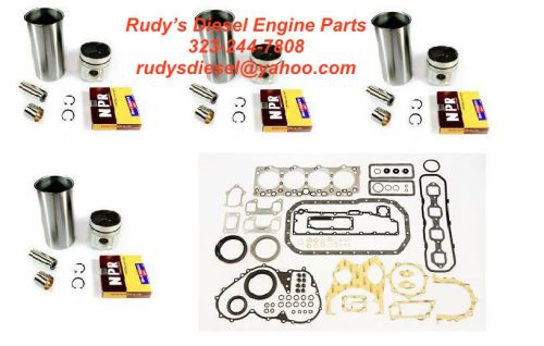 Liner kit + gasket set bundle for 92-98 isuzu npr 3.9l 4bd2 turbo diesel engine