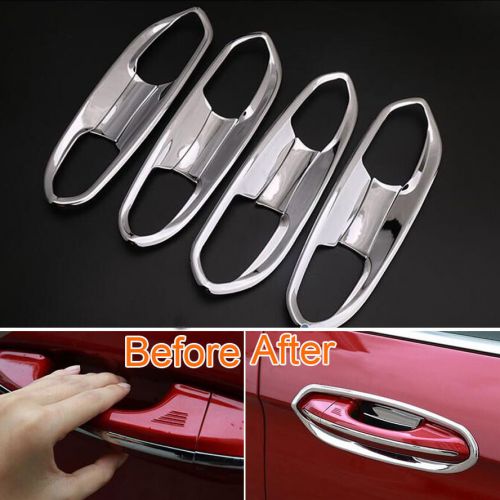 Chrome exterior side door handle bowl cover trim decoration 8pcs for edge 2015