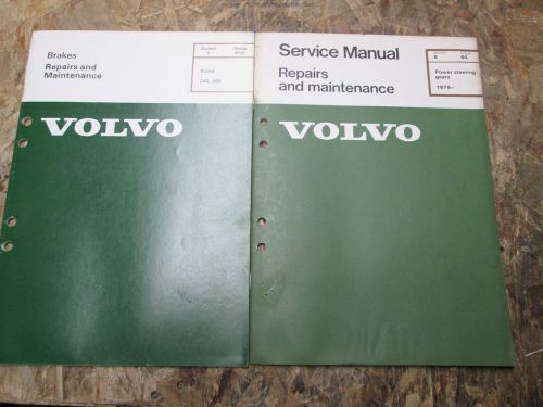 1979-80 volvo 240 260 brakes steering gear factory service manuals repair shop