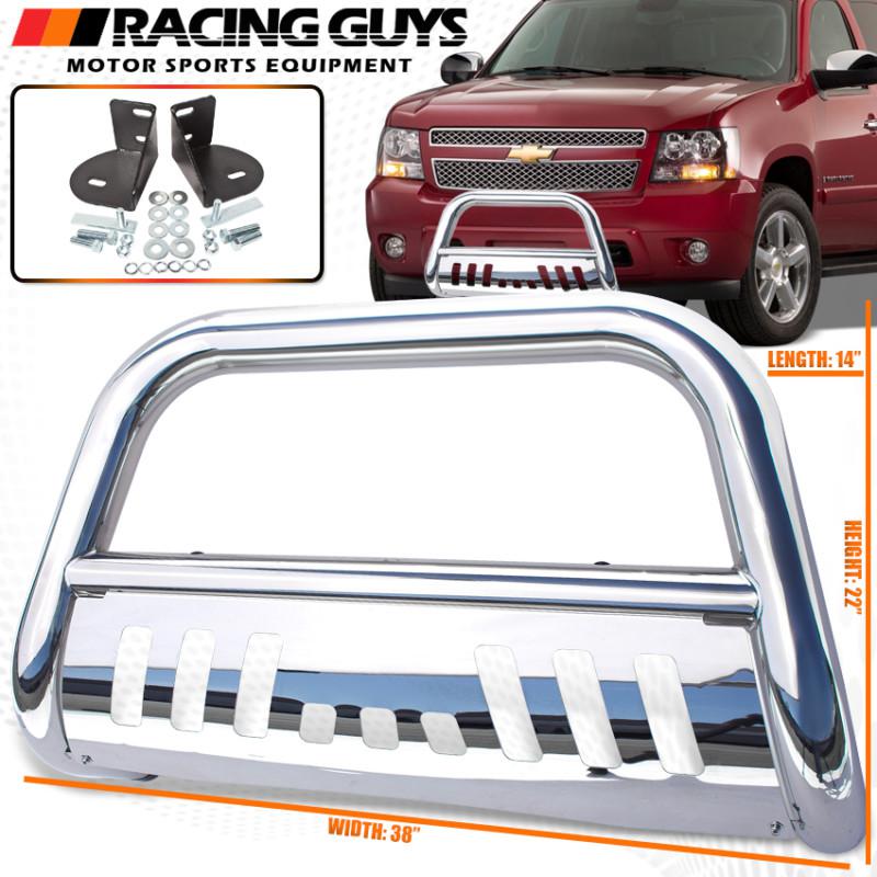 Chrome bull bar guard push 99-06 gmc sierra yukon xl front upper grille pickup