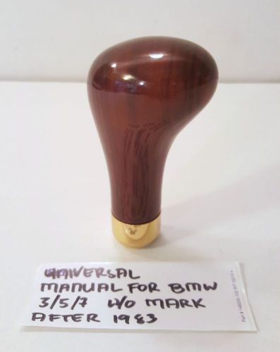 Universal bmw 3 4 5 6 7 8 series manual zebrano wood shift knob + hardware