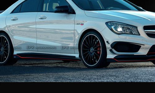 For mercedes benz w117 cla 2014 revo style carbon fiber side skirts