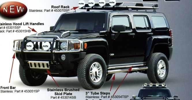 Hummer h3 453054tsp stainless steel 3" tube steps manik