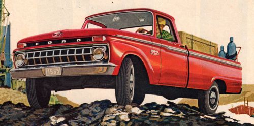 Vintage original 1965 ford f100 pickup truck magazine advertisement- 10&#034; x 13&#034;