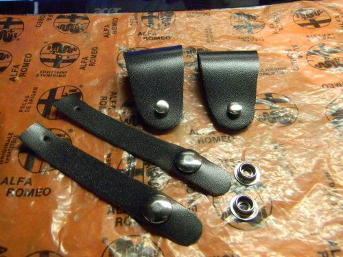 Alfa romeo spider graduate black top latch leather straps set &amp; snaps