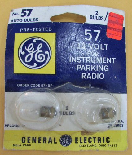 Two new old 1960&#039;s ge #57 auto bulbs 12 volt instrument parking radio free s/h