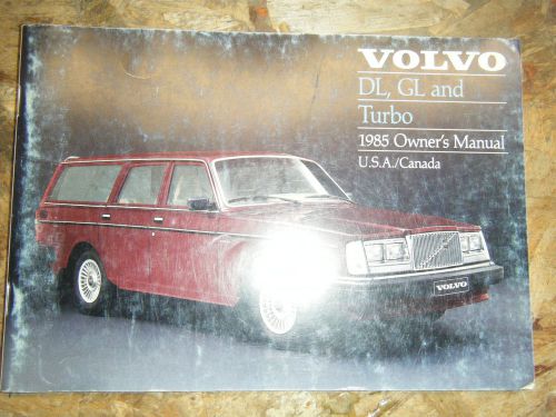 1985 volvo dl gl  turbo original factory owners manual operators book