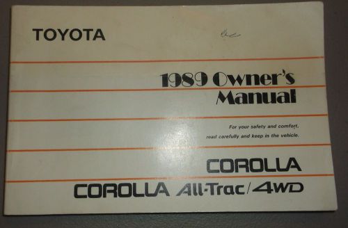 1989 toyota corolla all trac 4wd owners manual original