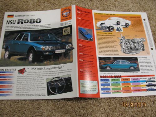 ★★ nsu r080 - collector brochure - specs info 1967 - 1977  ★★