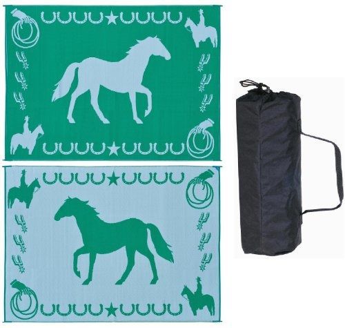 Ming&#039;s mark lk4 9&#034; x 12&#034; green/white lucky horse mat