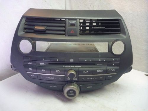 08-12 honda accord radio 6 cd mp3 xm &amp; code 39101-te0-a311 3ba4 js4031