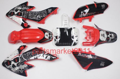 Red plastics 3m sikspak decals graphics for honda crf50 xr50 ssr sdg dhz stomp