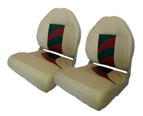 2 new khaki/red/charcoal wise high back boat seats  *free shipping*