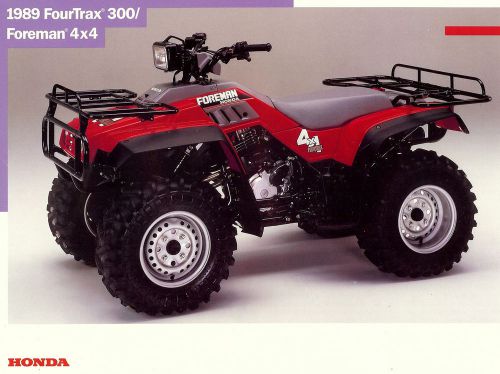 1989 honda trx300 fourtrax 300 &amp; trx350d foreman 4x4 atv brochure -trx 300 350d