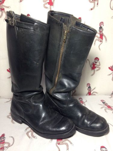 Vintage 1940s 50s horsehide leather black engineering motorcycle boots sz 9
