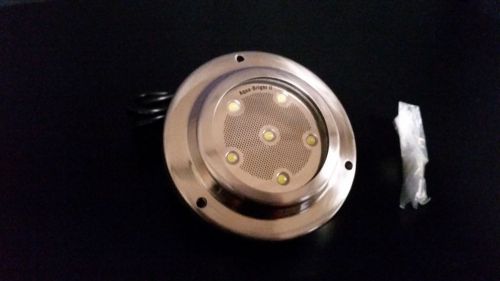 White transom underwater marine boat 6 led hi light stainless bezel 8 watt