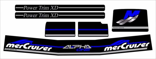 Mercruiser the new blue 2016 complete set alpha one gen.2 decals w/blue rams