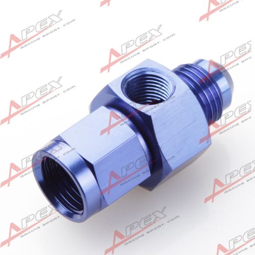 -8an an8 male to -8 an female with 1/8&#034; npt gauge port adapter fuel blue